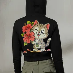 Popnetic Women Printed Hooded Sweatshirt image 2