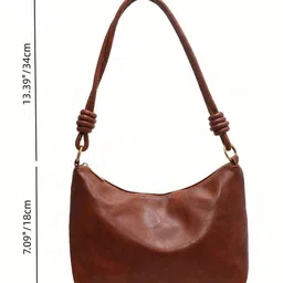 PURPLEHUNT Women Textured Half Moon Shoulder Bag image 5