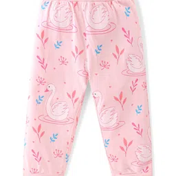 Babyoye Eco Conscious Cotton Modal Full Sleeves Night Suit Duck Print - Pink image 4