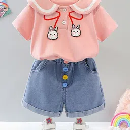 LULU & SKY Girls Printed T-shirt with Shorts-picture-31