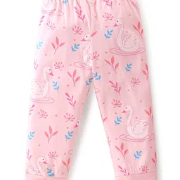 Babyoye Eco Conscious Cotton Modal Full Sleeves Night Suit Duck Print - Pink image 5
