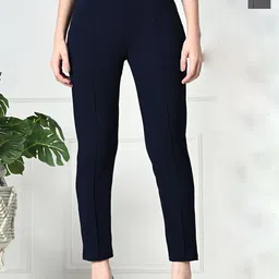Brainbees Women Pack Of 2 Textured Smart Skinny Fit High-Rise Regular Trousers-image-33
