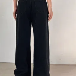 NUCOUTHS Women Super Wide Leg High-Rise Denim Stretchable Jeans image 5