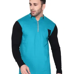 Blisstone Men Mandarin Collar Slim Fit T-shirt-picture-14