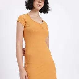 glitchez Cool Ribbing Scoop Neck Mini Bodycon Dress-image-24