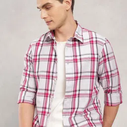 Nautica Pure Cotton Slim Fit Checked Casual Shirt-image-66