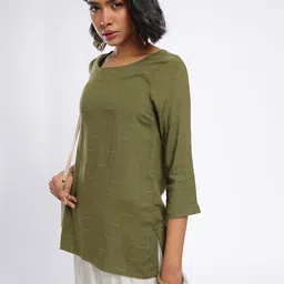 Anouk Rustic Horizontal Striped Straight Kurti-picture-17