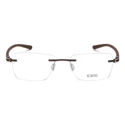 IDEE Brown Rim Less Rectangular shaped eyewear for Men (ID1981C5FR) (52) image 1