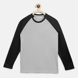 CHIMPRALA Boys Grey & Black Colourblocked Round Neck  Sports T-shirt-picture-57