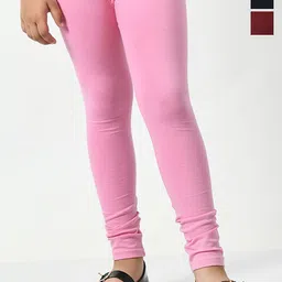 KAYU Girls Pack Of 3 Solid Ankle-Length Lenggings-image-94