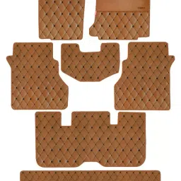 Elegant Luxury Leatherette Tan Carpet Car Mat Compatible With Maruti XL6-picture-36