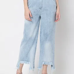 Vero Moda Women Blue Highly Distressed Light Fade Jeans-image-65