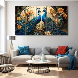 The Castle Decor Blue & Green 5 Piece Wood Other Wall Paintings-image-93