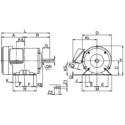 Fuji Electric Leg Mounting Type Low-Pressure Three-Phase Premium Efficiency Motor, MLK1097M-4 image 2
