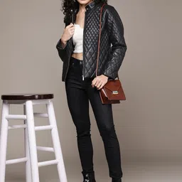 Label Ritu Kumar Women Black Quilted Jacket-picture-38