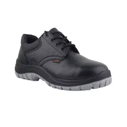 Fuel Metallic Toe Safety Shoes PU Double Density Low Ankle BlackGrain Leather for Mens Size UK11, Icon DD image 1