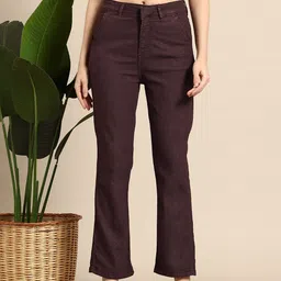 Mast & Harbour Women Straight Fit High-Rise Stretchable Jeans-picture-32