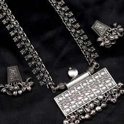 TEEJH Oxidised Silver-Plated Beaded Jewellery Set-picture-15