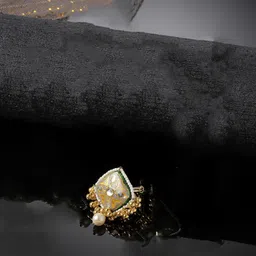 DUGRISTYLE Gold-Plated Kundan Studded Finger Ring-picture-44