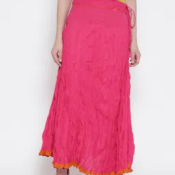 Akkriti by Pantaloons Pink Crinkled Maxi Skirt-picture-22