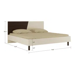 adona Fiona Engineered Wood Non Storage Bed in Light Wood Coffee Walnut Colour image 6