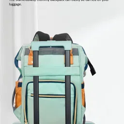 StarAndDaisy Diaper Bag New Born Baby/Maternity Backpack Mother With Back Side Opening,15+ Compartments,Insulated Pockets,Waterproof,Ultra Soft Leatherite Fabric,22Lt Capacity,green,yellow image 4