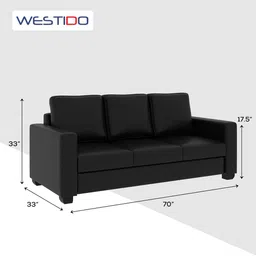 Westido Black 3-Seater Sofa image 5