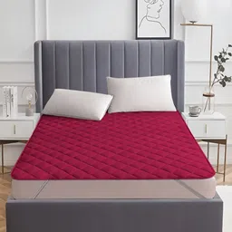 RRC Maroon Quilted Water Resistant Microfiber Cotton Mattress Protector-image-20