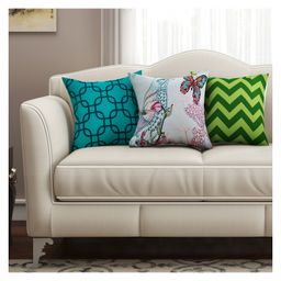 Sej By Nisha Gupta Abstract Premium 16 By 16 Cushion Covers Pack Of 3 - Multicolor-picture-28