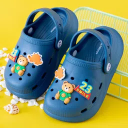 Babyoye Back Strap Closure Clogs with Bear Applique - Navy Blue-picture-17