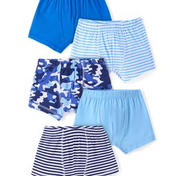 Honeyhap Premium  Cotton Elastane Single Jersey Bio Finish Striped Trunks  Pack of 5 - Multicolor-picture-45