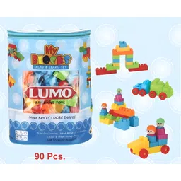 YAMAMA Building Blocks Toys Educational Interlocking Building Bricks Blocks Toys Early Development Kids Toys 90 Pieces - Multicolor-image-71
