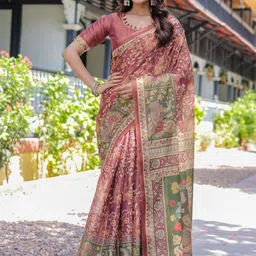 ALMAARI FASHION Ethnic Motifs Woven Design Pure Cotton Jamdani Saree-picture-29