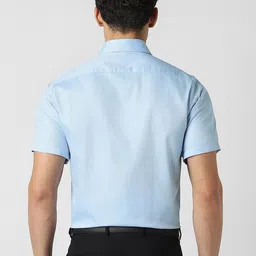 Van Heusen Men Textured Spread Collar Pure Cotton Formal Shirt image 4