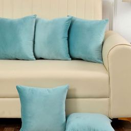 Shadowkart Set of 5 Fibre Filled Faux Velvet Ultra Soft Sleep Pillow-picture-47