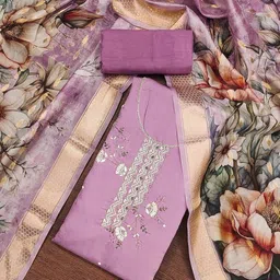 HERE&NOW Embellished Unstitched Dress Material-picture-41