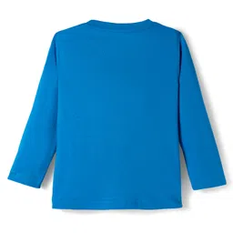 Babyhug Cotton Knit Full Sleeves Night Suit With Santa Print - Blue image 3