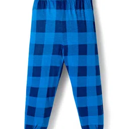 Babyhug Cotton Knit Full Sleeves Night Suit With Santa Print - Blue image 4