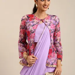 BAPS Gotta Patti Pure Georgette Saree image 1