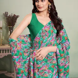 Garden Vareli Floral Printed Saree image 4