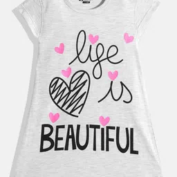 Eteenz Girls Printed Cotton T-shirt Dress-image-9
