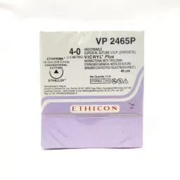 Ethicon 45 cm 4-0 USP Violet Vicryl Absorbable Braided Suture NW2465 Pack of 12 Pcs-picture-10