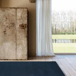 DDecor Blue Solid Anti-Skid Polyester Carpet image 1