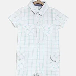 MINI KLUB Boys White & Green Printed Romper-picture-19