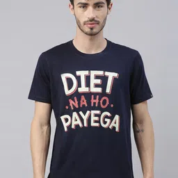 Bushirt Menvy Blue Diet Ho Printed Round Neck Pure Cotton T-shirt-picture-16