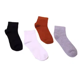 TIPY TIPY TAP Kids Pack Of 4 Solid Cotton Ankle-Length Socks-picture-13