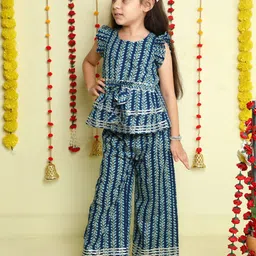 The Magic Wand Girls Printed Top with Palazzos image 4