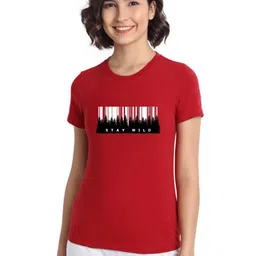 Moda Rapido Women Graphic Printed Round Neck Cotton T-shirt-picture-40