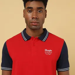 Wrangler Colourblocked Polo Collar Cotton T-Shirt image 3