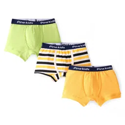 Pine Kids Cotton Lycra Knit Briefs Solid Color & Striped Pack of 3 - Multicolor-image-60